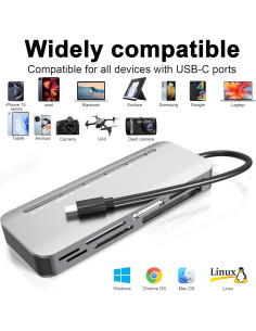 Lector de Tarjetas USB-C 7 en 1 Yeemie Pro - SD, TF, CF, MS, XD 2