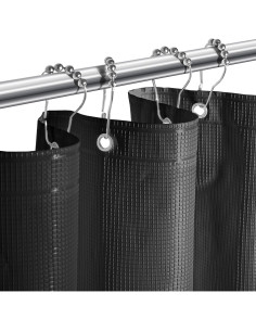 Cortina de Ducha Tititex Negra 72x72 cm PEVA Impermeable 2