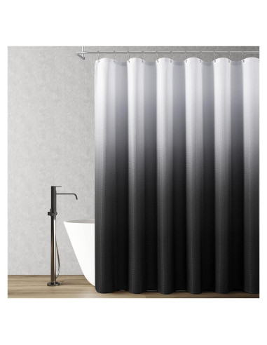 Cortina de Ducha Ombre Negra y Blanca Naturoom 72x72 cm
