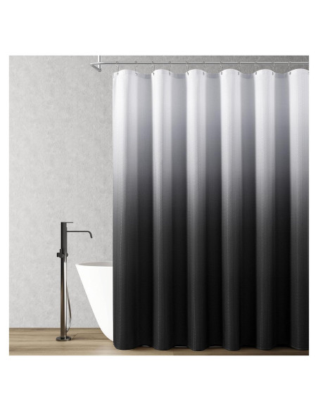 Cortina de Ducha Ombre Negra y Blanca Naturoom 72x72 cm