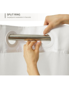 Cortina de Ducha River Dream 137x203 cm Blanca Sin Ganchos 2