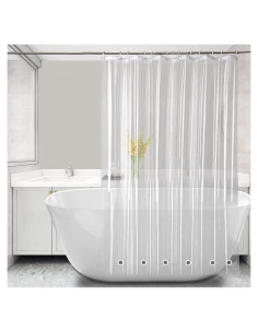 Cortina de Ducha Tonnali 74 Pulgadas PEVA Transparente Impermeable