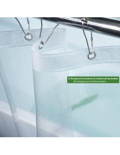 Cortina de Ducha Tonnali 74 Pulgadas PEVA Transparente Impermeable 2