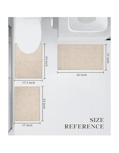 Conjunto de Alfombrillas de Baño Chakme 3 Piezas Beige 2