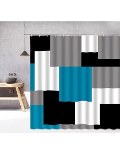 Conjunto de Cortinas de Ducha Geométricas Yizheer 180x180cm 2