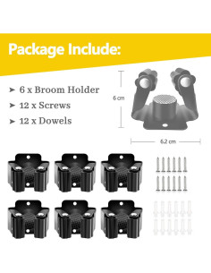 Soporte de Escoba de Pared Verdenu Acero Inoxidable 6 Paquetes 2