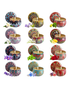 Juego de 12 Velas Aromáticas YARDZINE de Cera de Soja 70.9g