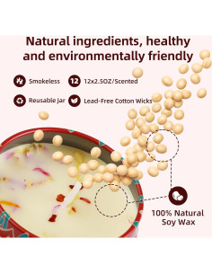 Juego de 12 Velas Aromáticas YARDZINE de Cera de Soja 70.9g 2