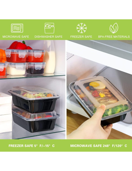 Moretoes 15 Contenedores de Comida Reutilizables 680ml Moretoes 15 Contenedores de Comida Reutilizables 680ml