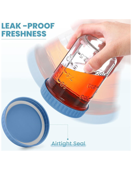 Paquete de 6 Tarros de Cristal Mason 473ml Yeenhoopy - Avena Nocturna