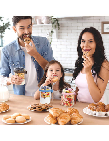 Paquete de 6 Tarros de Cristal Mason 473ml Yeenhoopy - Avena Nocturna