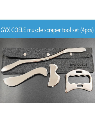Conjunto Gua Sha de Acero Inoxidable 4 en 1 GYX COELE