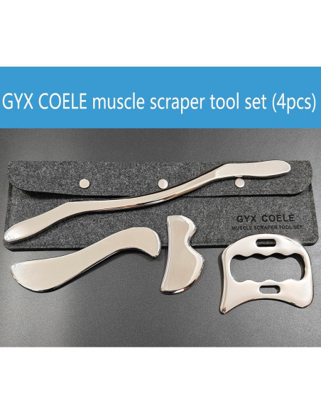 Conjunto Gua Sha de Acero Inoxidable 4 en 1 GYX COELE