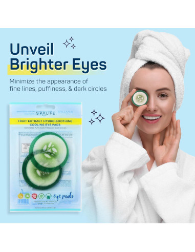 Almohadillas Frías para los Ojos SpaLife - 48 Unidades Pepino