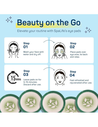 Almohadillas Frías para los Ojos SpaLife - 48 Unidades Pepino