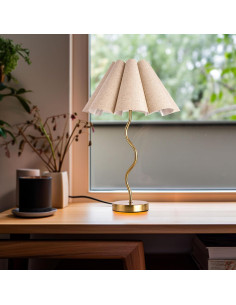 Lámpara de Mesa KUNJOULAM Oro 56 cm Pantalla Paraguas 2