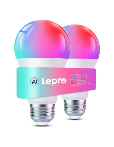 Bombillas Inteligentes Lepro B2 AI - 1100LM RGBWW, 2 Pzas