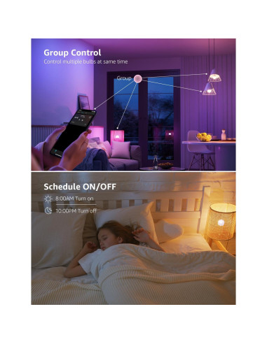 Bombillas Inteligentes Lepro B2 AI - 1100LM RGBWW, 2 Pzas