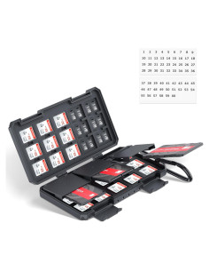 Estuche Organizador Kiorafoto para 36 Tarjetas SD y 74 TF