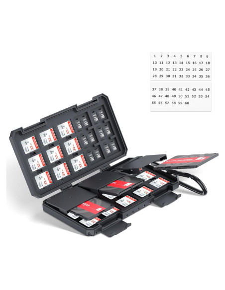 Estuche Organizador Kiorafoto para 36 Tarjetas SD y 74 TF