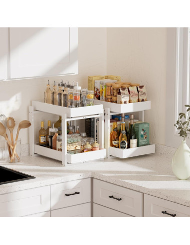 Organizadores de Bajo Fregadero APRTAT - 2 Niveles de Bambú