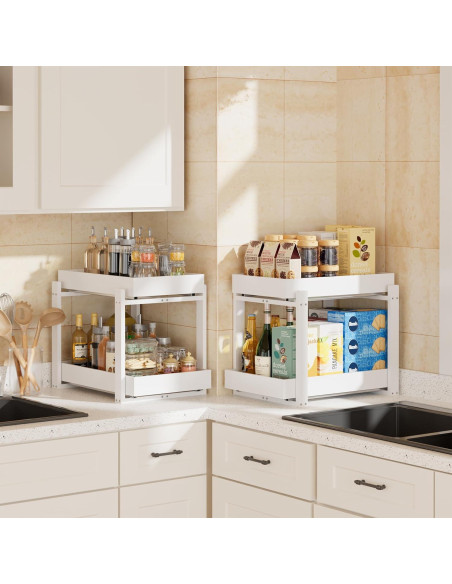 Organizadores de Bajo Fregadero APRTAT - 2 Niveles de Bambú