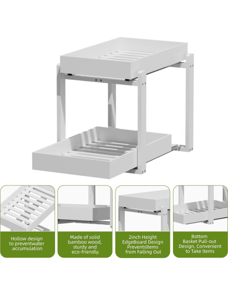Organizadores de Bajo Fregadero APRTAT - 2 Niveles de Bambú