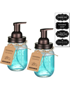 Dispensador de Jabón Espumoso Amolliar 2 Paquete Bronce Cristal 2