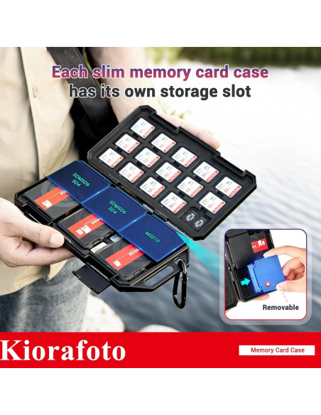 Estuche Organizador Kiorafoto para 36 Tarjetas SD y 74 TF