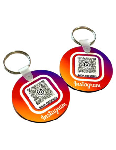 Llavero Personalizado Redondo 5cm con Código QR Set de 2