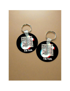 Llavero Personalizado Redondo 5cm con Código QR Set de 2 2