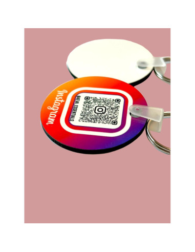 Llavero Personalizado Redondo 5cm con Código QR Set de 2