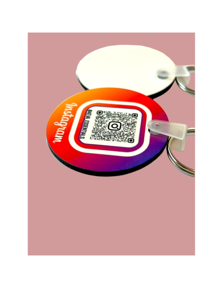 Llavero Personalizado Redondo 5cm con Código QR Set de 2