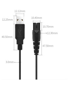 Cable de Carga USB para Irrigador Dental QEJADI Negro 1 Pcs 2