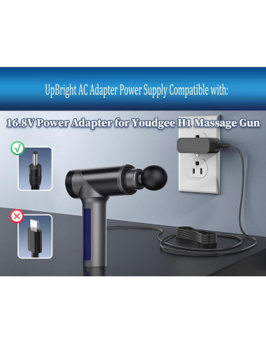 Adaptador de CA UpBright 16.8V para Pistola de Masaje Youdgee H1