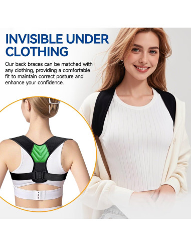 Corrector de Postura Abismat Verde Ajustable para Hombres y Mujeres