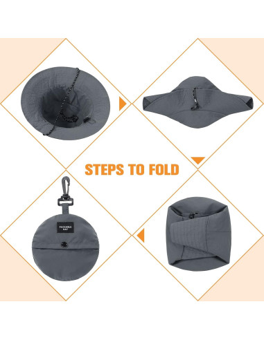 Sombrero de Cubo Plegable Impermeable UV Beige Claro