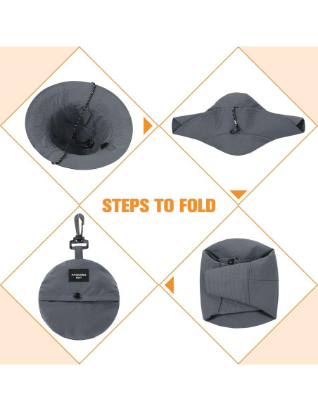 Sombrero de Cubo Plegable Impermeable UV Beige Claro