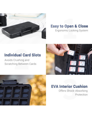 Estuche Organizador para Tarjetas de Memoria JJC 60 Ranuras