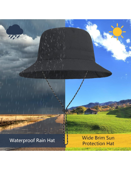 Sombrero de Cubo Plegable Impermeable UV Beige Claro