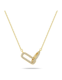 Collar de Oro y Plata Esterlina 925 con Colgante Enlazado 42 cm