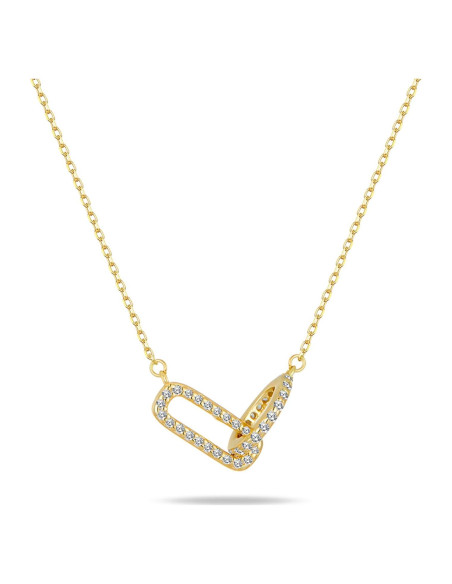 Collar de Oro y Plata Esterlina 925 con Colgante Enlazado 42 cm