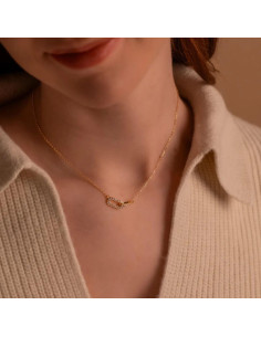 Collar de Oro y Plata Esterlina 925 con Colgante Enlazado 42 cm 2