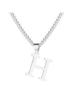 Collar Inicial de Acero Inoxidable Baño de Oro 14K 50cm