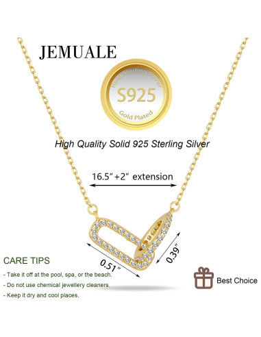 Collar de Oro y Plata Esterlina 925 con Colgante Enlazado 42 cm