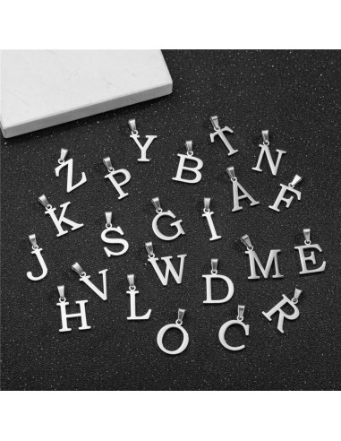 Collar Inicial de Acero Inoxidable Baño de Oro 14K 50cm