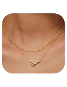 Collar Dainty de Oro 14K para Mujeres Ajustable Choker