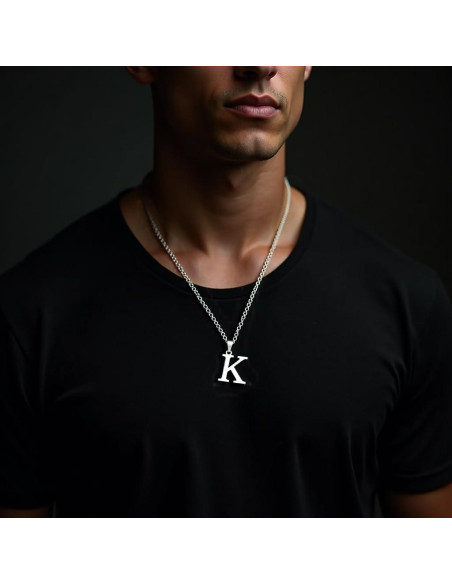 Collar Inicial de Acero Inoxidable Baño de Oro 14K 50cm Collar Inicial de Acero Inoxidable Baño de Oro 14K 50cm