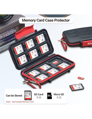 Funda Protectora Kiorafoto para 12 Tarjetas SD y Micro SD