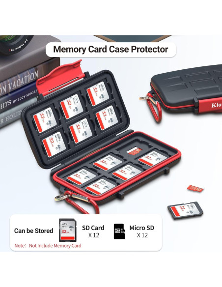 Funda Protectora Kiorafoto para 12 Tarjetas SD y Micro SD